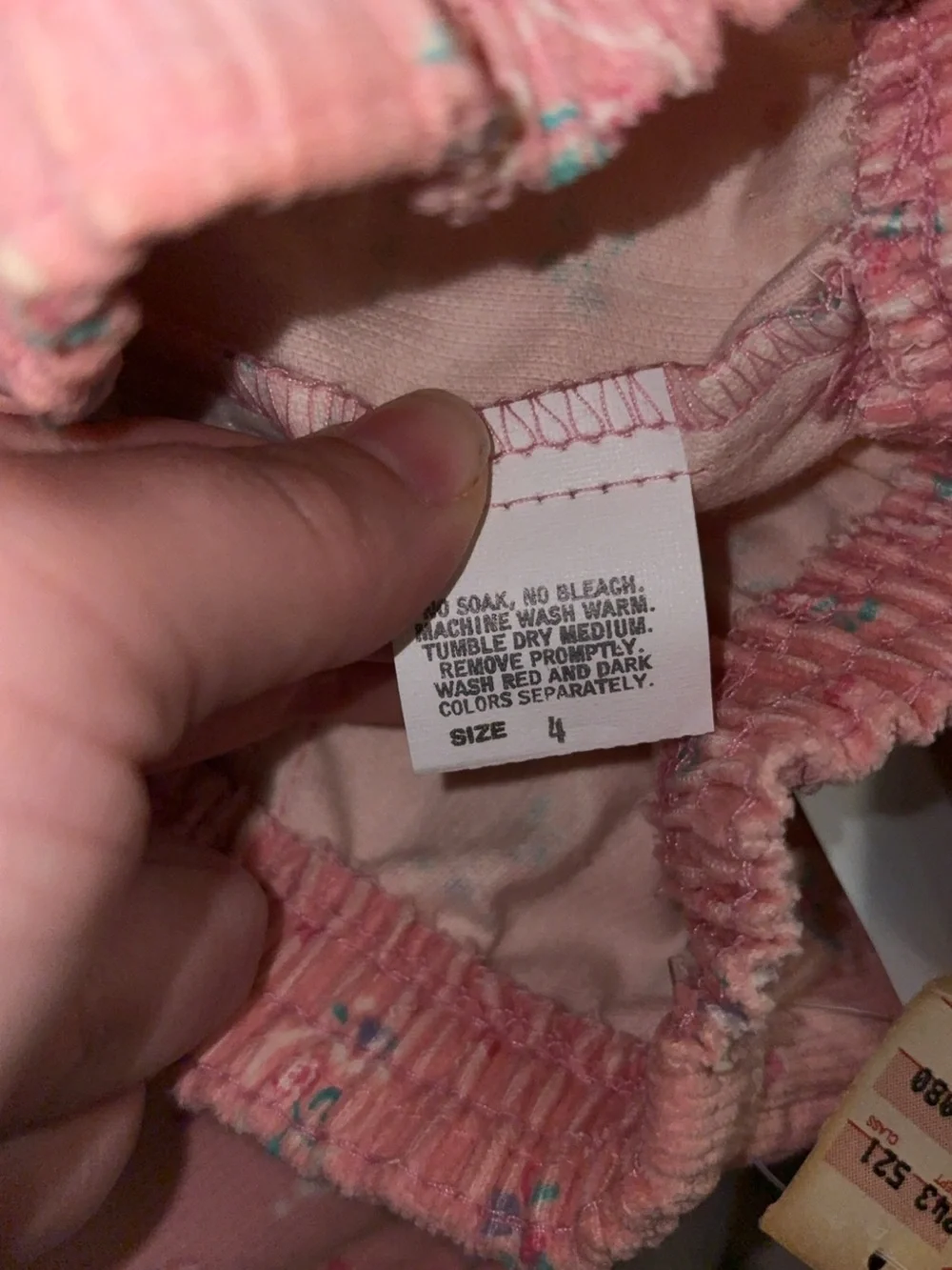 Vintage OshKosh B'Gosh Pink Floral Heart Corduroy Pants New With Tags Size 4